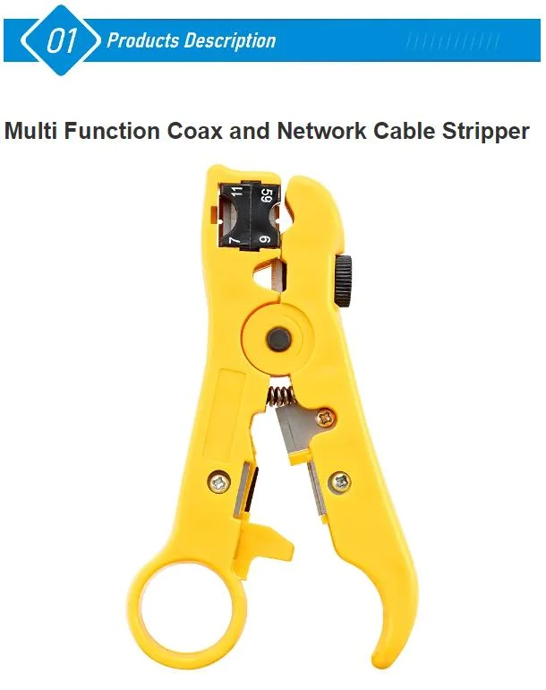 Coax Cable Stripper UTP Coaxial Cutting Wire Stripping Hands Tool