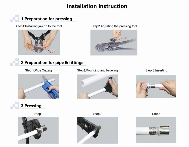 Manual Pex Press Pipe Crimping Tools with 360 Rotated Head