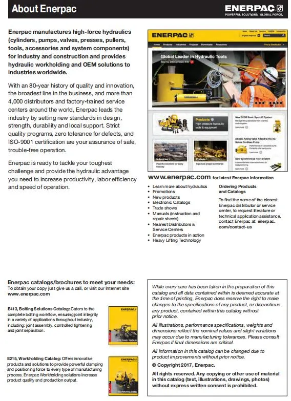 Enerpac Ns-Series, Hydraulic Nut Splitters