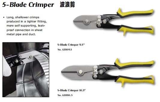 Carbon Steel, Cr-V or Cr-Mo, 5-Blade Crimper, Section Setting Pliers