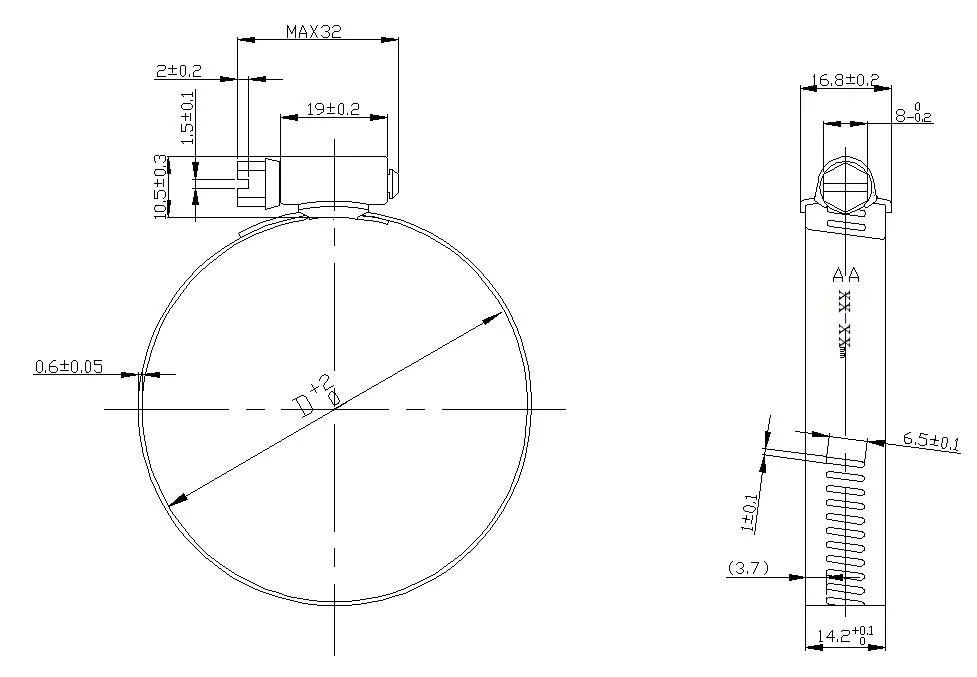 14.2mmamerica Type Hose Clamp Hydraulic System Pipe Clamps