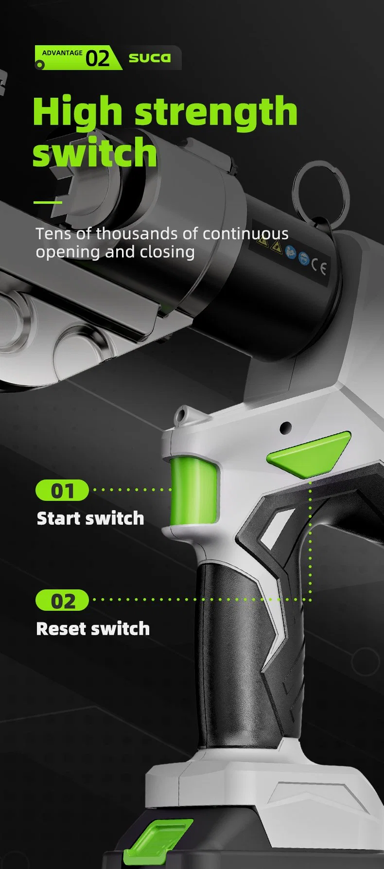 Suca New Electric Hydraulic Crimping Tool Hot Selling Rechargeable Cordless Cable Crimping Tool