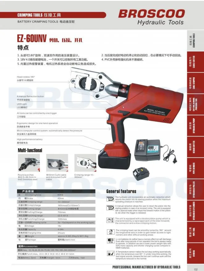 Multi-Functional Battery Powered Hydraulic Mini Axial Pressing and Expanding Tool for Pex and Multi-Layer Pipe