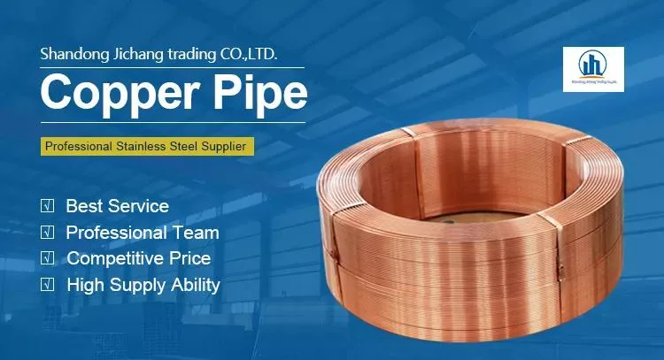 99.99% Red Air Conditioner Copper Ring Pancake Coiled Roll Tube Pipe for Cooling