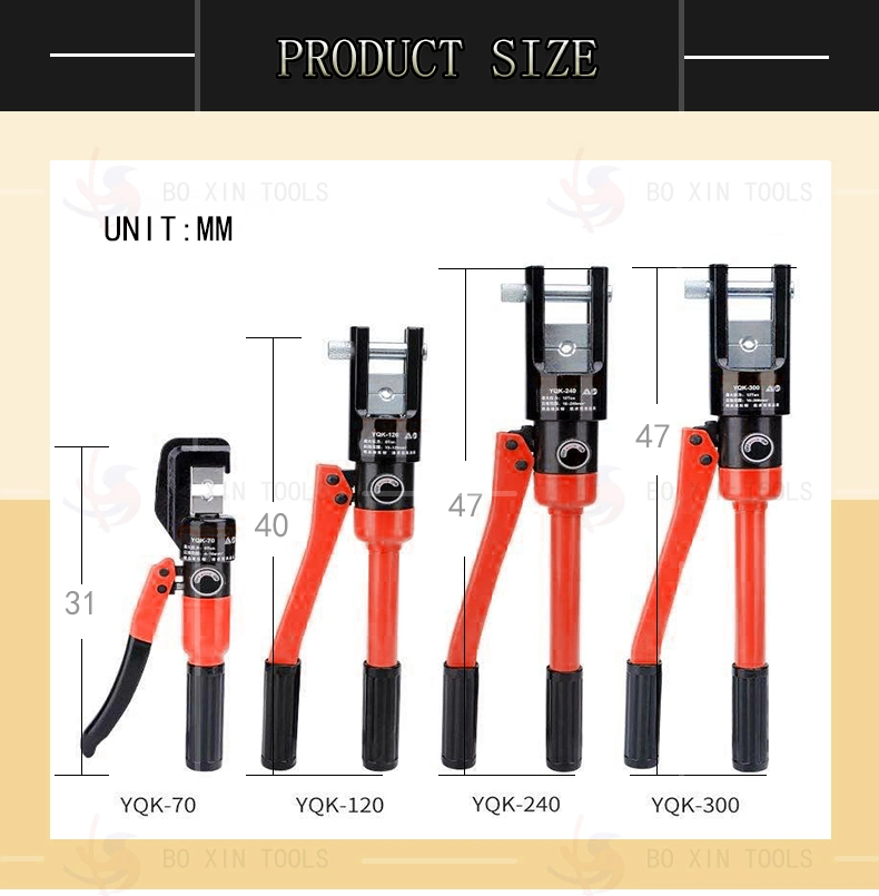 Yqk-300 Wire Rope Terminal Lug Crimper Hydraulic Hand Crimping Tool