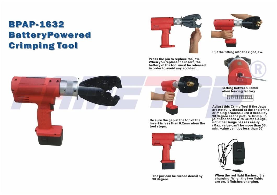 Battery Crimping Tool for Pex-Al-Pex Multilayre/Copper/Stainless Steel Pipe