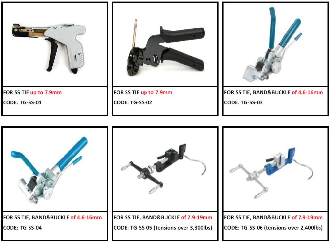 Europe Standard Fastening and Cutting Tools for Stainless Steel Cable Ties