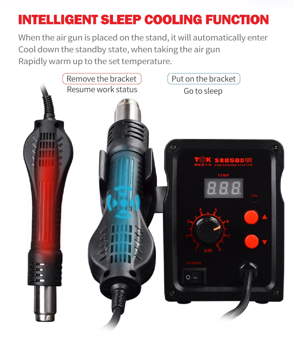 Hot Air Desoldering Tool for Rapid Surface Mount Devices Sr858d