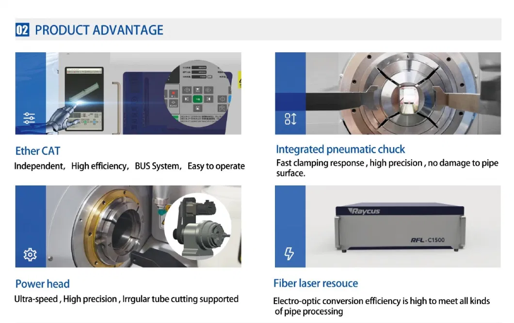 Ultra Fast Fiber Laser Pipe Cutting Machine Laser Cut Square Tube Pipe Round Tube Machine with Metal Tube Material for Stainless Steel Tube Iron Carbon Steel
