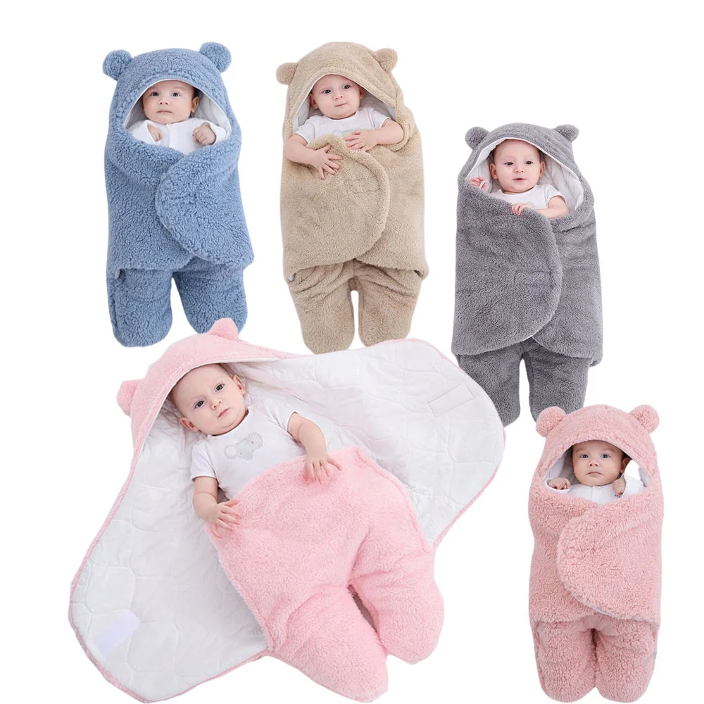 Super Soft Infant Winter Sleep Sack Newborn Winter Coral Fleece Baby Sleeping Bags