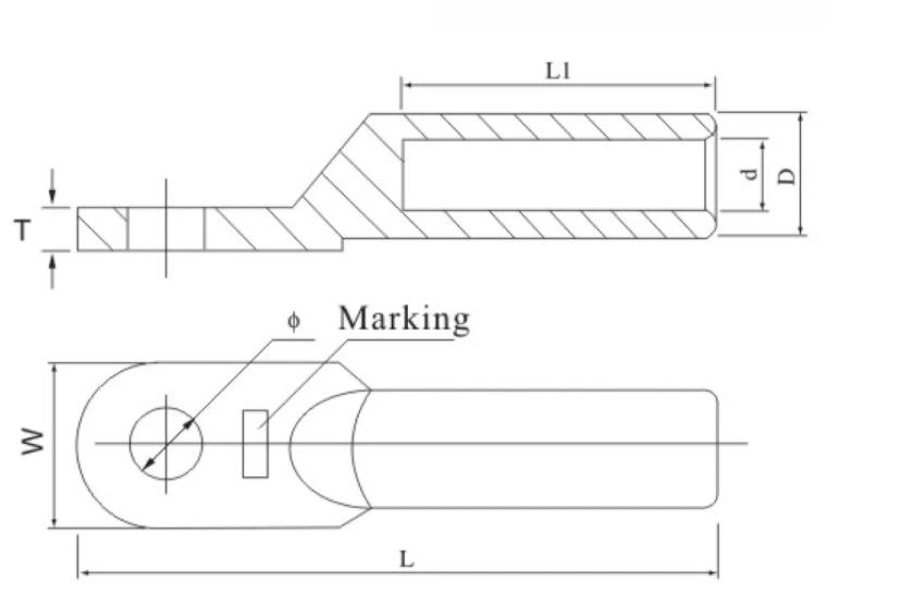 Dt Tin Plated Copper Crimping Terminal Connector Cable Lugs Electric Power Fitting