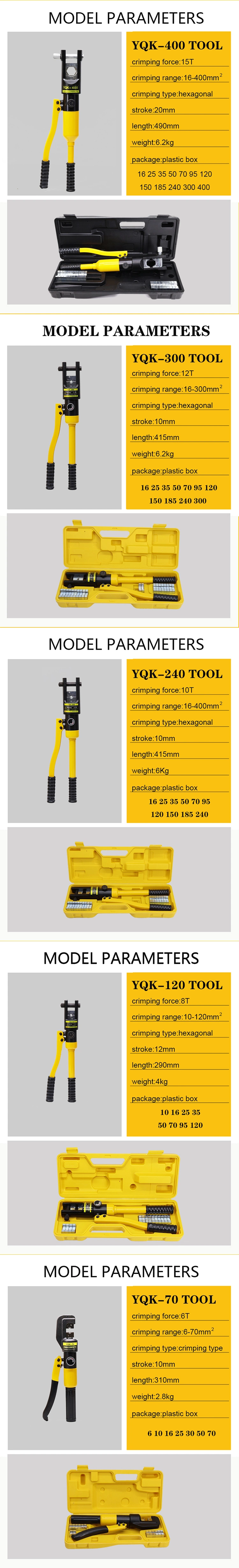 Yqk-240 Hydraulic Crimping Tool Copper-Al Terminal Cable Lug Manual Hydraulic Crimping Tool