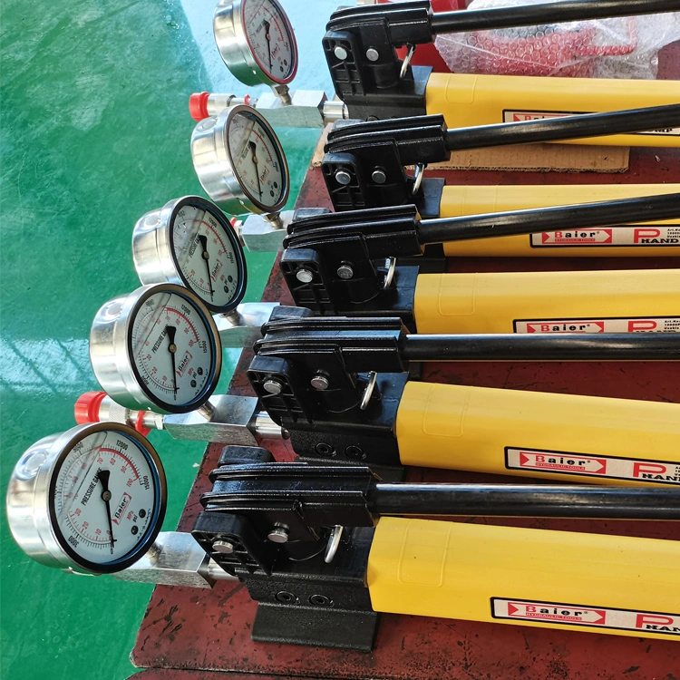 Light Compact Portable Pressure Gauge Included Hydraulic Hand Pump