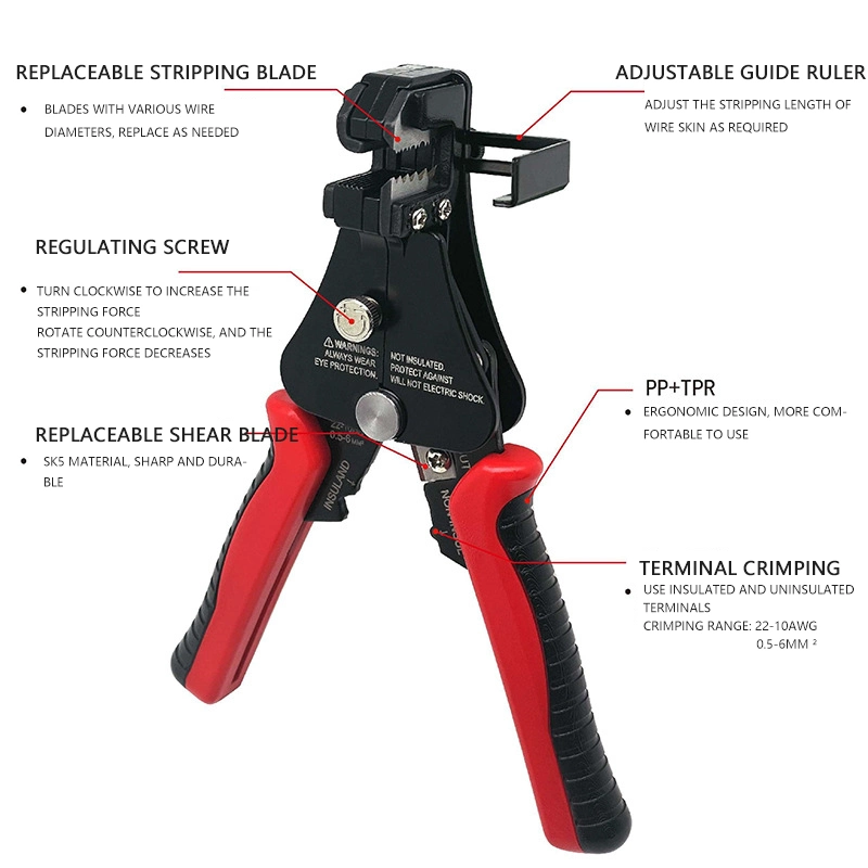 Factory Direct Supply Stripping and Crimping Tool Automatic Wire Stripping 7 Inches Cutting Plier