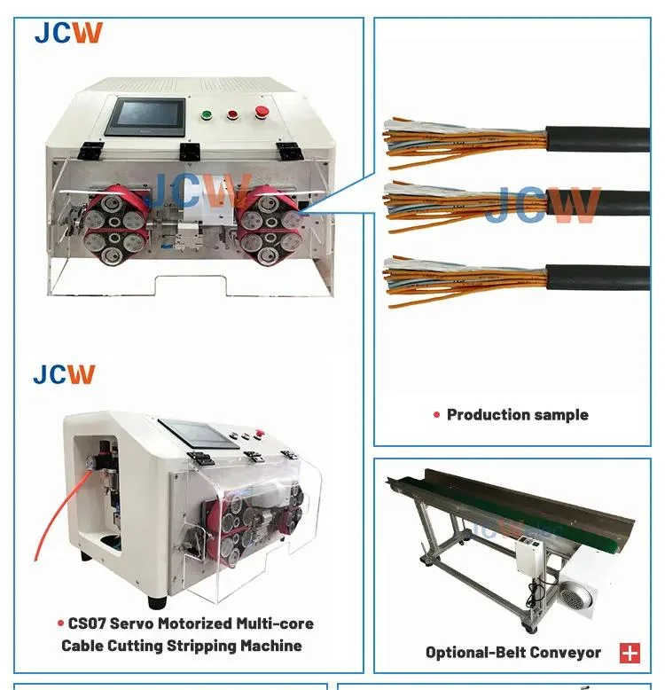 Jcw-CS07c Automatic Electric Wire Harness Process Equipment 16mm O. D. Battery Heavy-Duty Cable Cutting/Cut Stripping/Strip/Peeling/Stripper Computer Machine