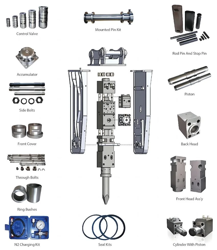 42CrMo Tsg46A Tsg48A Msb Saga200 Saga350 Hydraulic Breaker Tool Chisel Rock Hammer Chisel Tool for Hydraulic Breakers