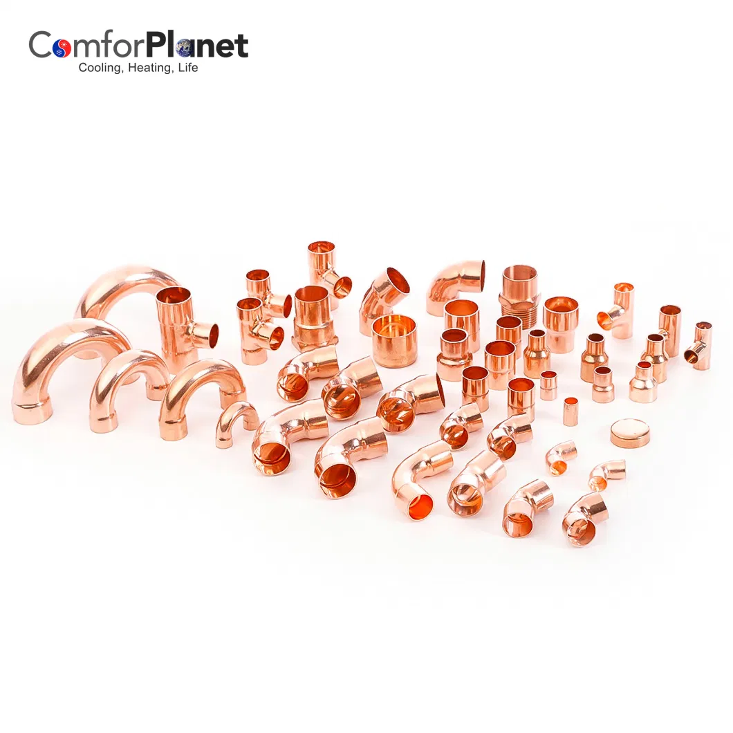 Factory Price10mm Copper Educed Nickel Crimping Elbow Pipe Fittings Tube Copper Pipes Fittings for Refrigeration