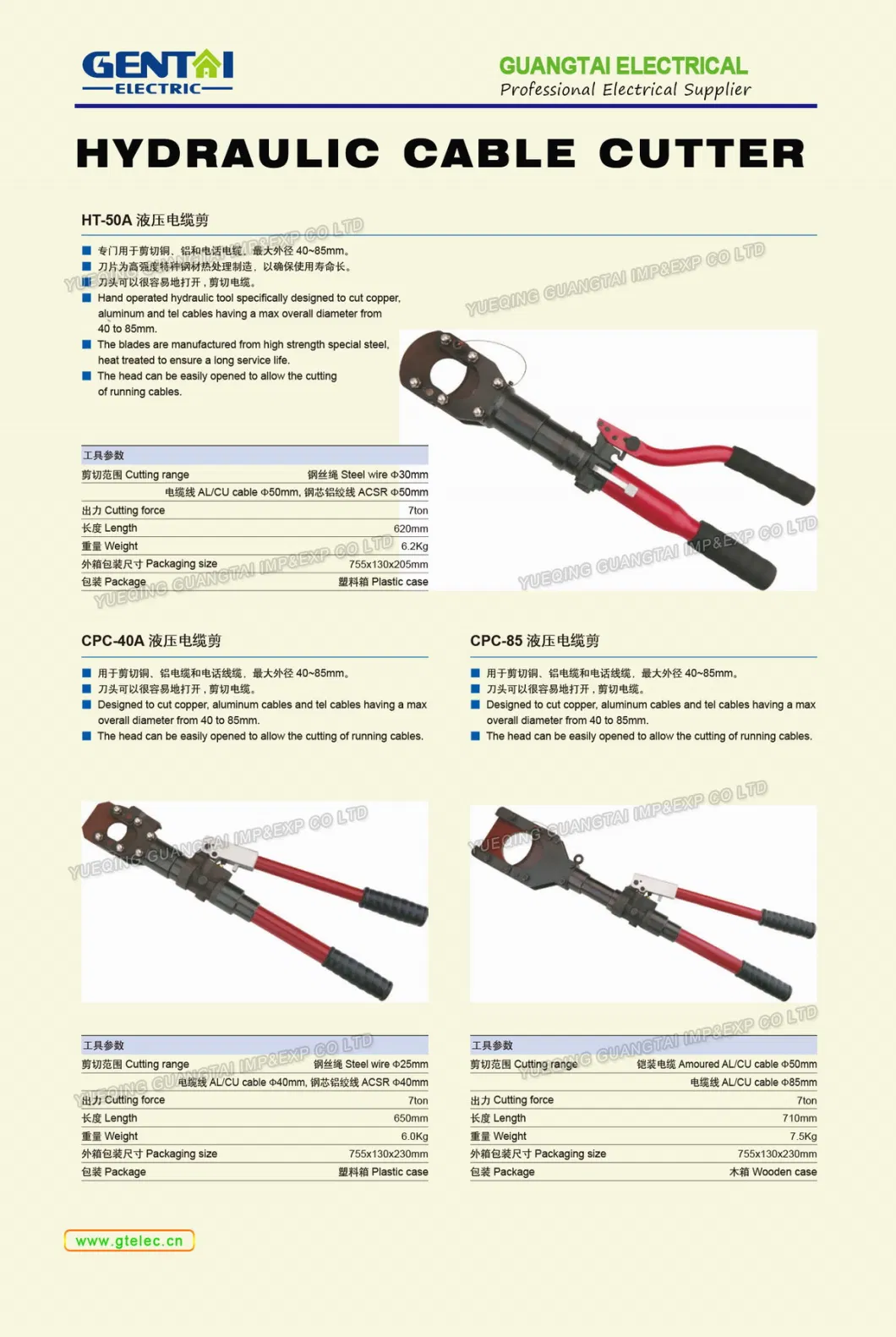 (CC-50B) Hydraulic Cable Cutter (Cutting Head)