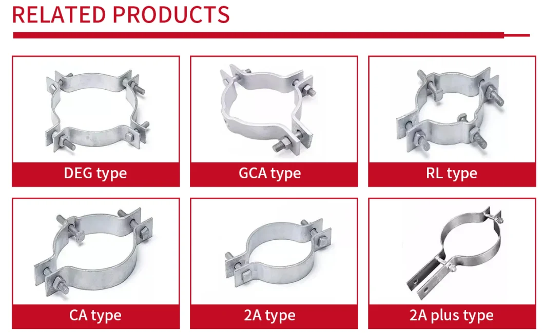 Stainless Pipe Clamps Hydraulic Tube Hold Hoop Galvanized Steel Clamp