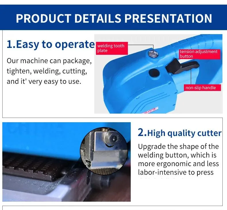 Handheld Electric Strapping Machine Automatic Strapping Tool Battery Powered