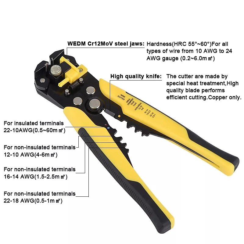 Crimping Pliers for Terminals Crimp Hand Tools Suitable for All Kinds of Terminal Pliers Combination High Precision