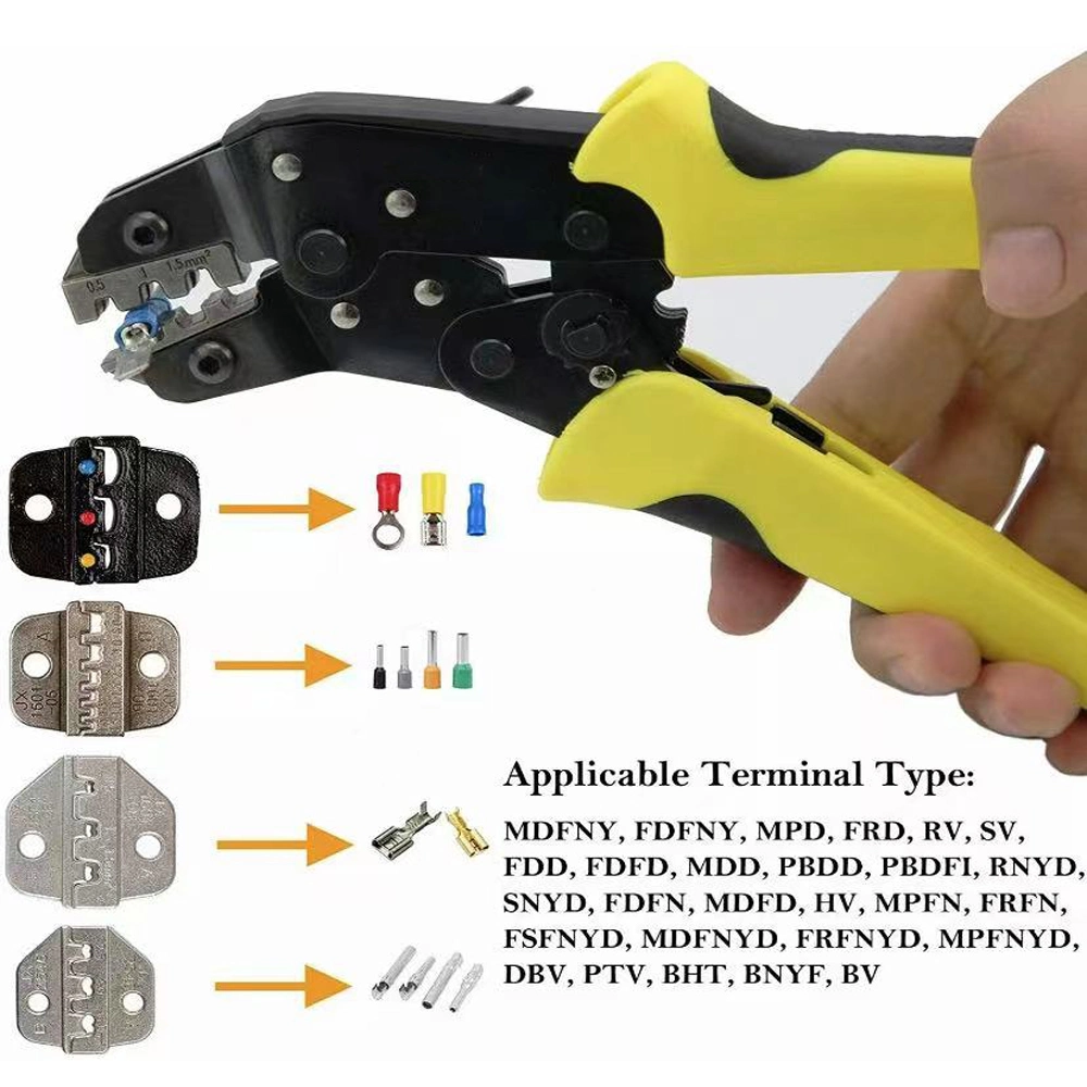 4 in One Wire Crimpers Ratcheting Terminal Crimping Pliers Cord End Terminals Tool