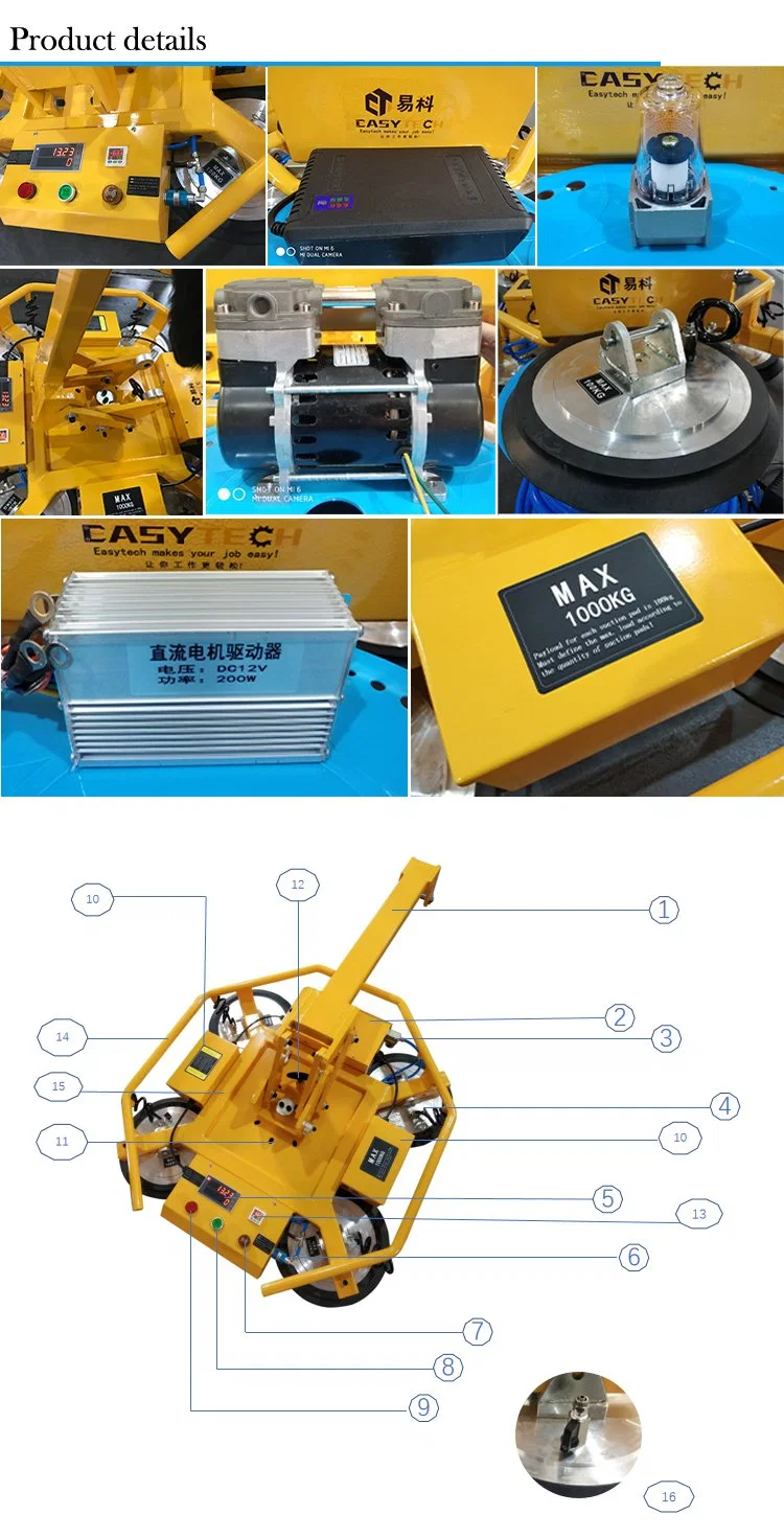 Crane Moving Machine Battery Glass Steady Lifting Vacuum Window Tool for Sale