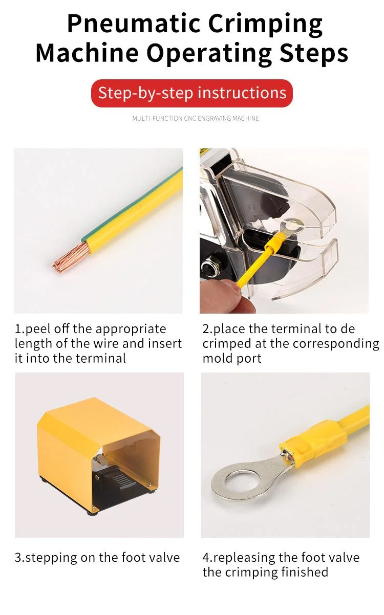 Pneumatic Pipe Press Crimping Machine Copper Tube Terminal Lugs Tool
