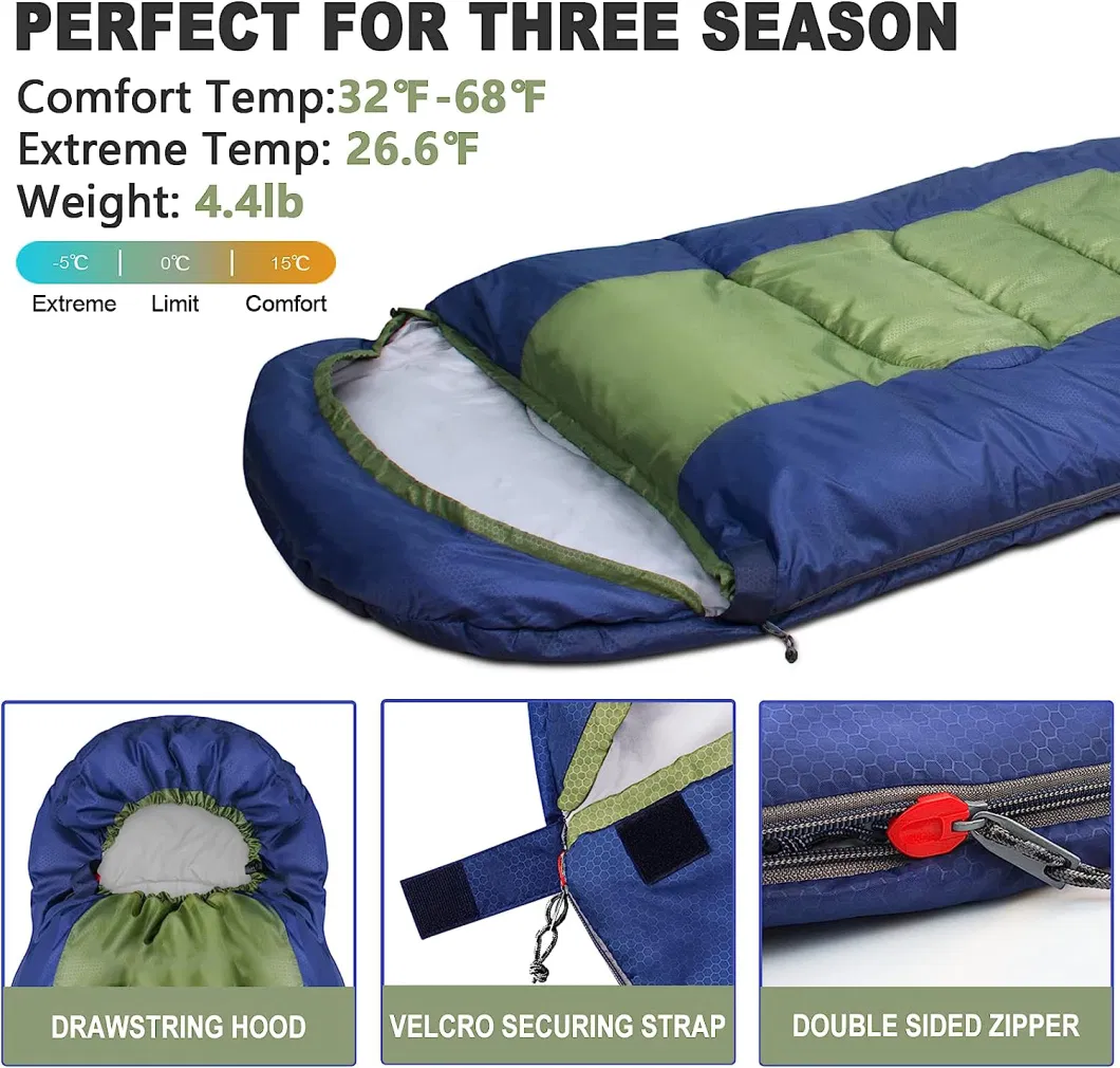 Four Seasons Warm Weather Waterproof Lightweight Outdoor Portable Thickened Customized Unisex Envelope Camping Sleeping Bag