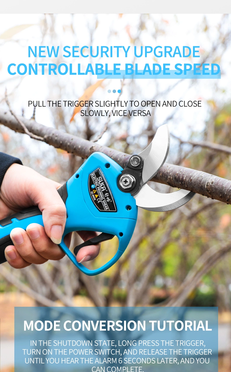 Suca Sc-8605 40mm Li-ion Battery Cordless Professional Garden Branches Cutter-Power Tools/Electric Pruning Shears