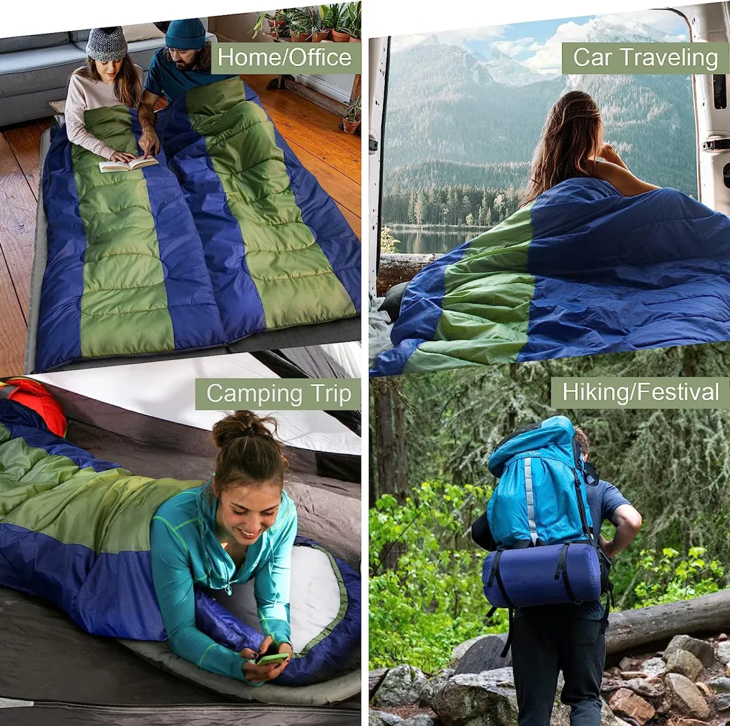 Four Seasons Warm Weather Waterproof Lightweight Outdoor Portable Thickened Customized Unisex Envelope Camping Sleeping Bag