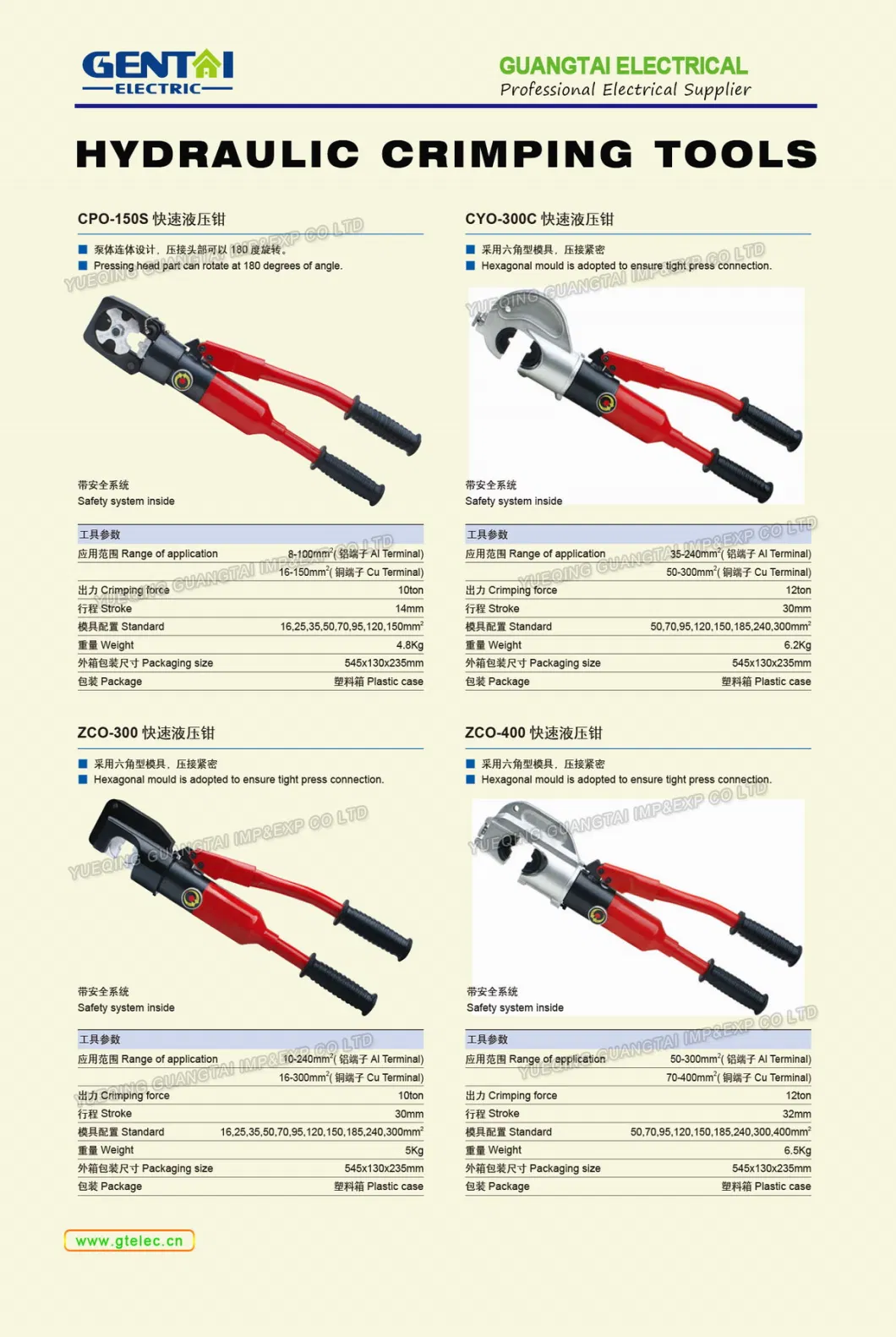 300mm2 Manual Portable Hydraulic Cable Indent Crimping Tool