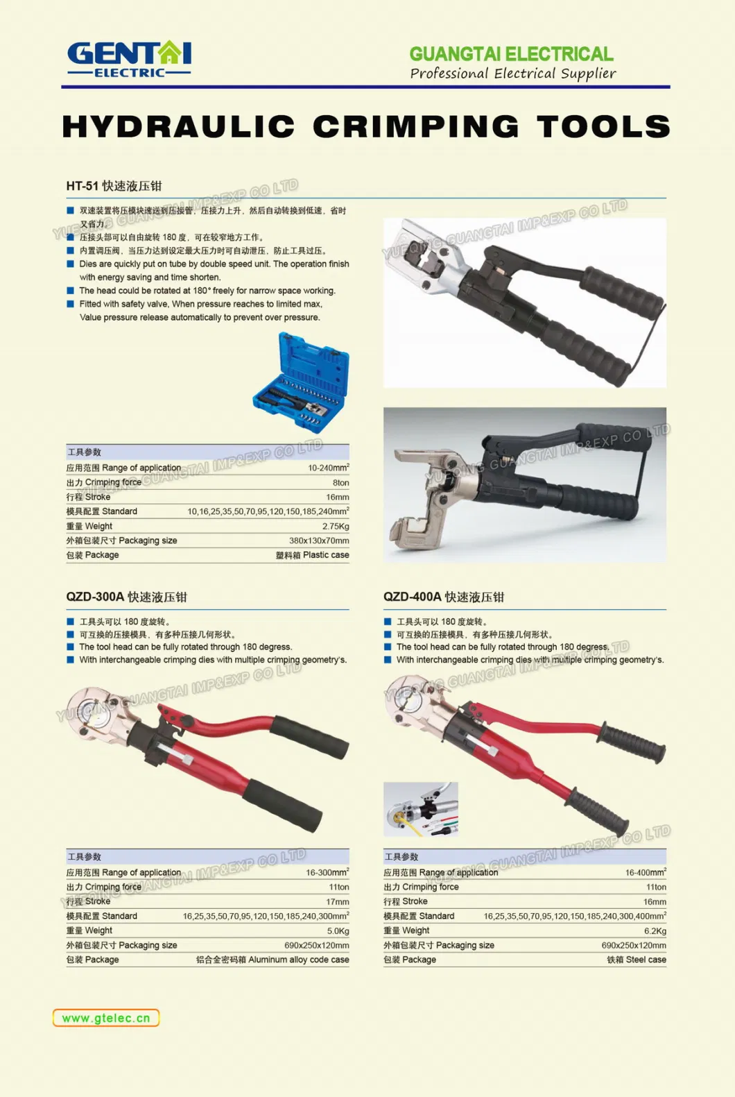 300mm2 Manual Portable Hydraulic Cable Indent Crimping Tool