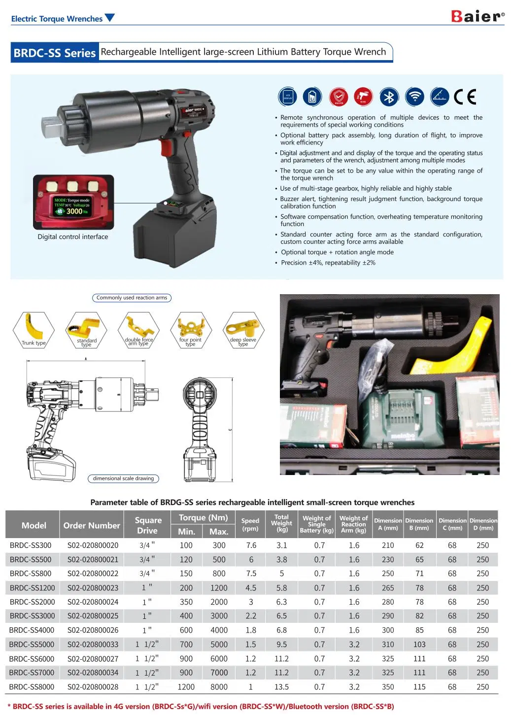 Planetary Gearbox High Precision Bolting Tool Baier Electric Torque Wrench