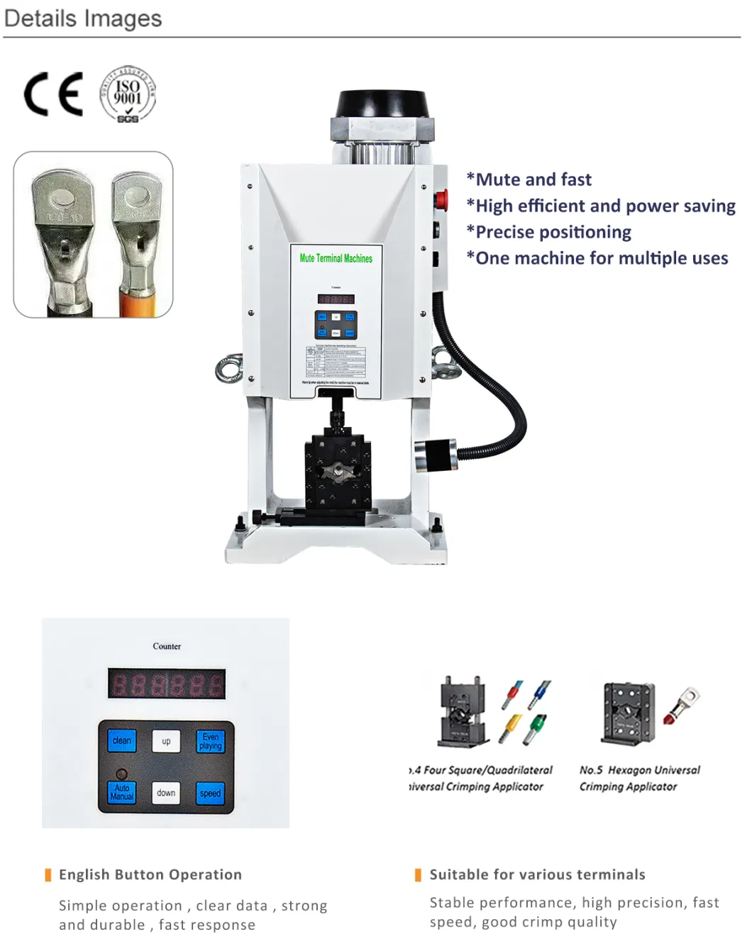 Eastontech 6-20t Otp Semi-Automatic Electrical Terminal Crimping Wire Cable Connector Crimping Machine Tools