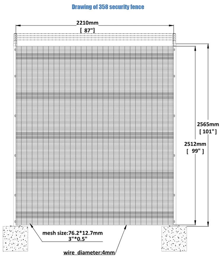 High Security 358 Wire Mesh Fence Anti Climb and Cut for Prison