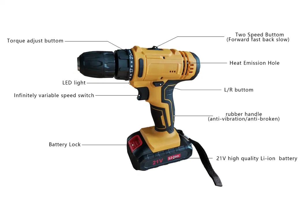 Total Small Types of Hand Cordless Electric Drill Well Drilling Bits Wood Power Tools