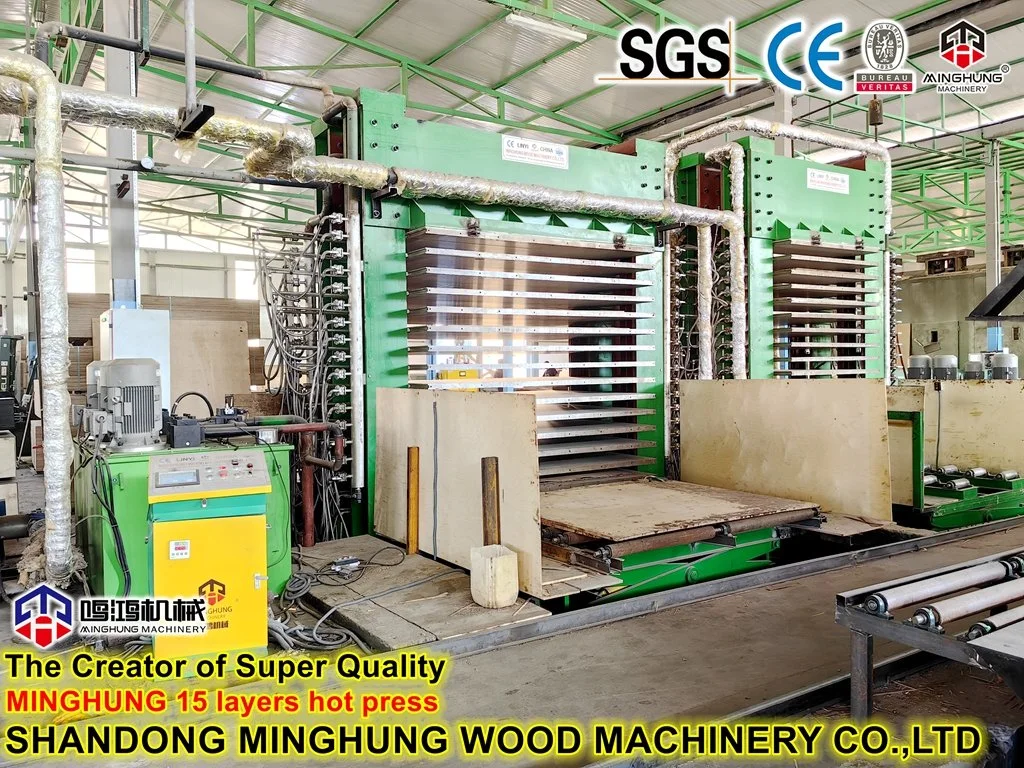 Hydraulic Woodworking Veneer Plywood Hot Press Machine with Automatic Loader and Unloader