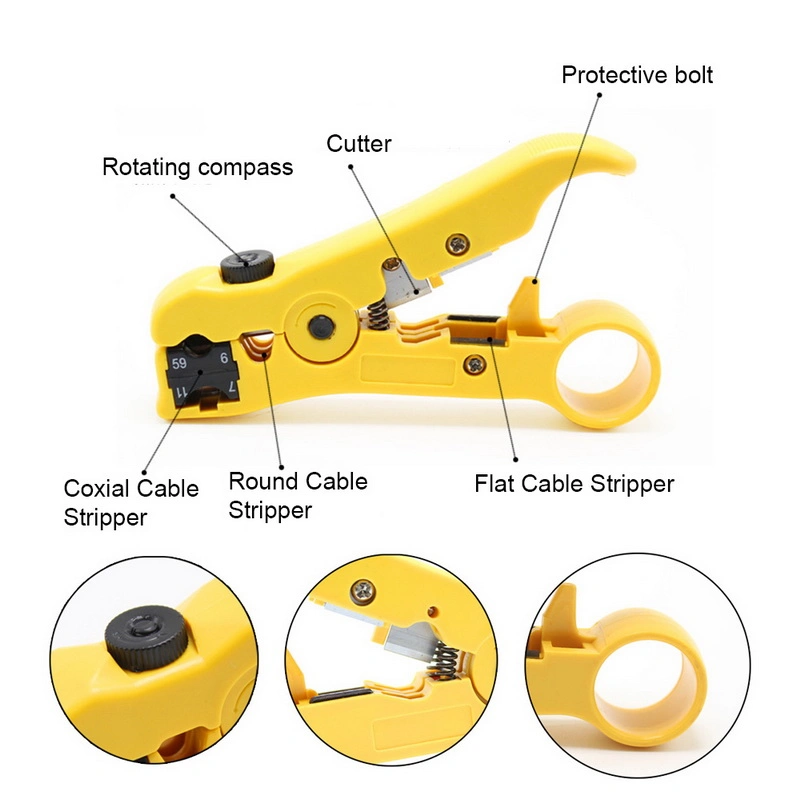 Automatic Stripping Pliers Universal Coaxial Cable Wire Stripper Crimping Tools