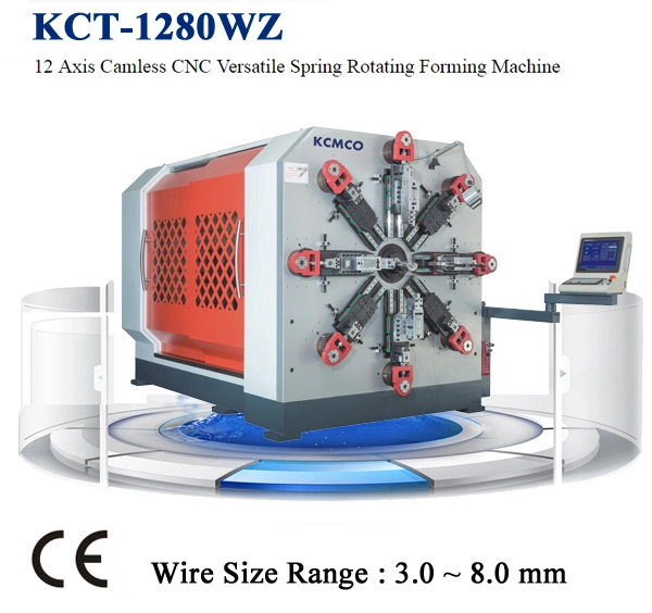 Camless Metal Spring Forming Machine with Hydraulic Bending Machine for 12 Axis 6.0mm hose clamp spring making machine