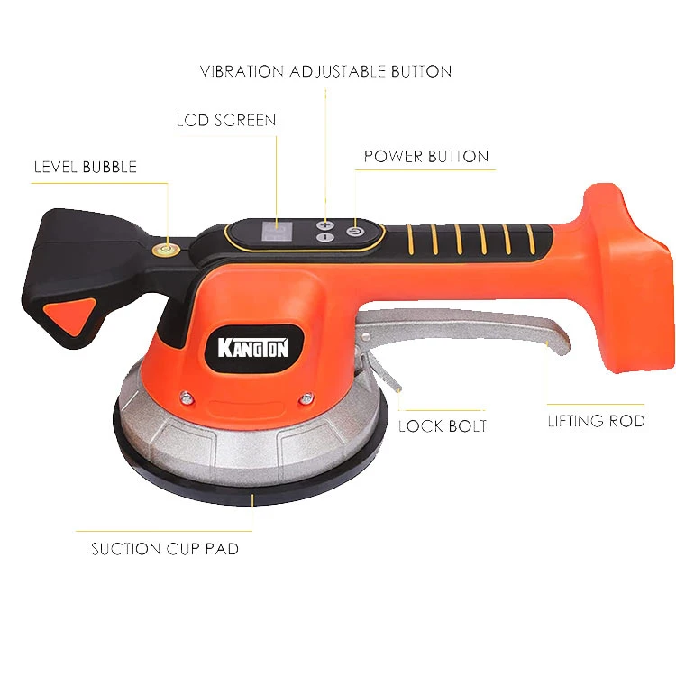 20V Tiler Vibrator Tool with 12 Adjustable Speed &amp; Suction Cup &amp; Digital Display &amp; Lock Design for Floor Tile Wall