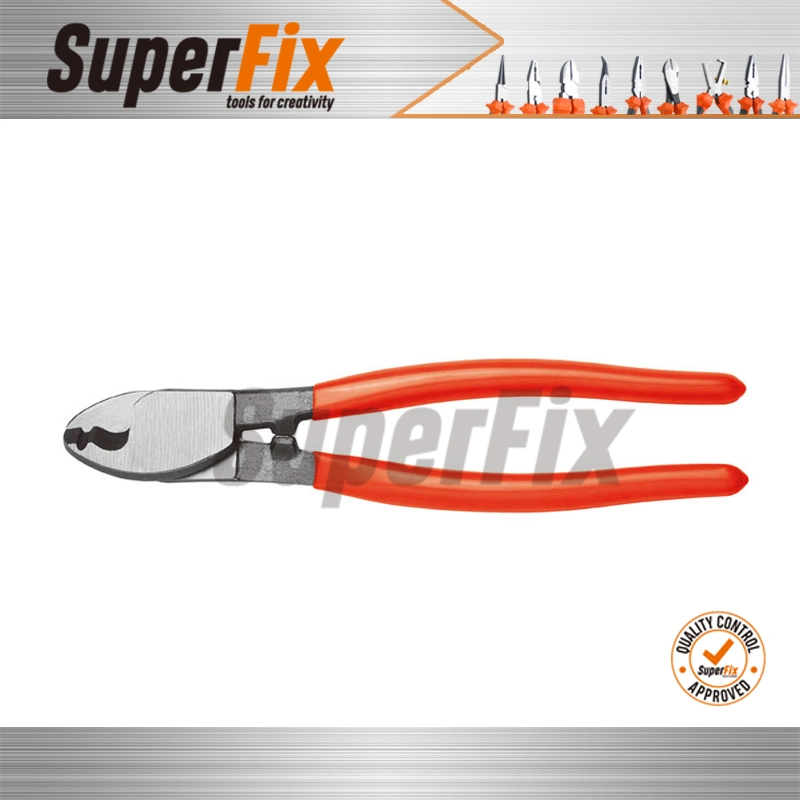 Alicate Professional Cutters with Dipped Handle, Polish Finish, Carbon Steel, Cutting, Orange Small Head Bolt Cutters