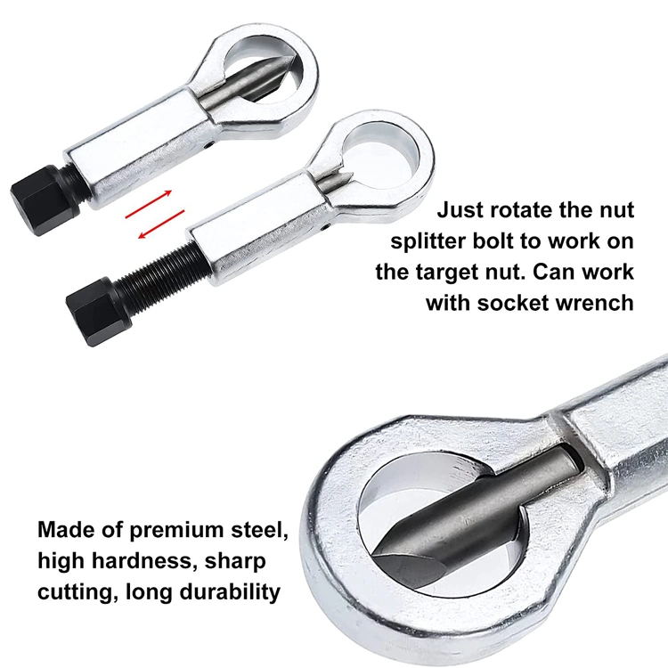 4PCS Nut Splitter Remover Extractor Tool Sets