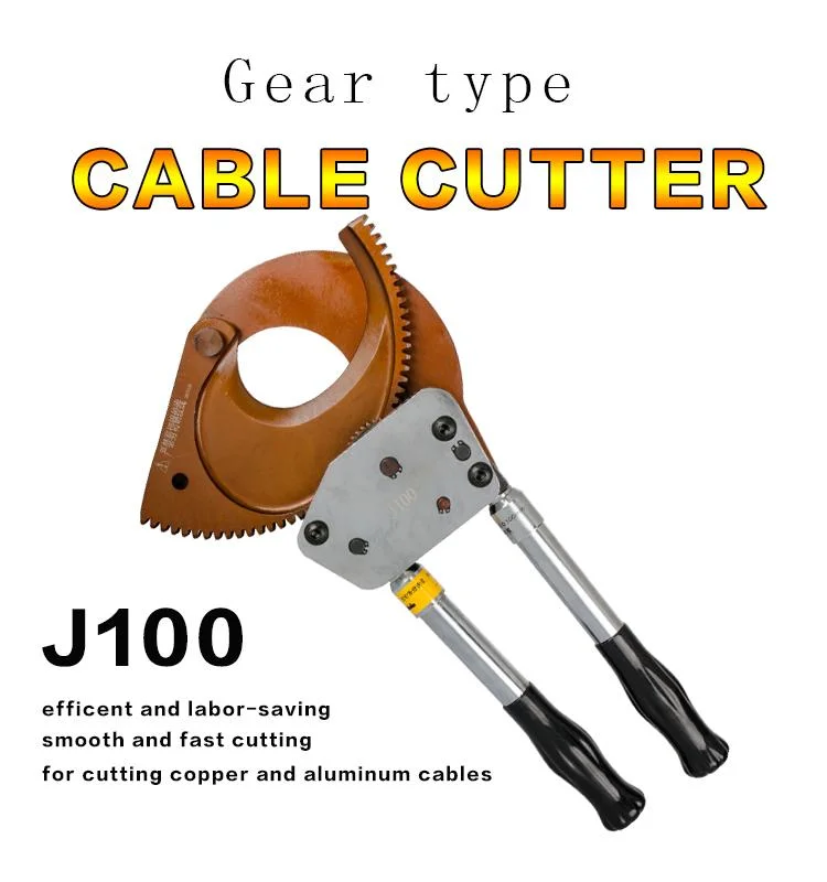 J-100 Easy Operation Ratchet Gear Type Cable Shear Manual Ratchet Cable Cutter