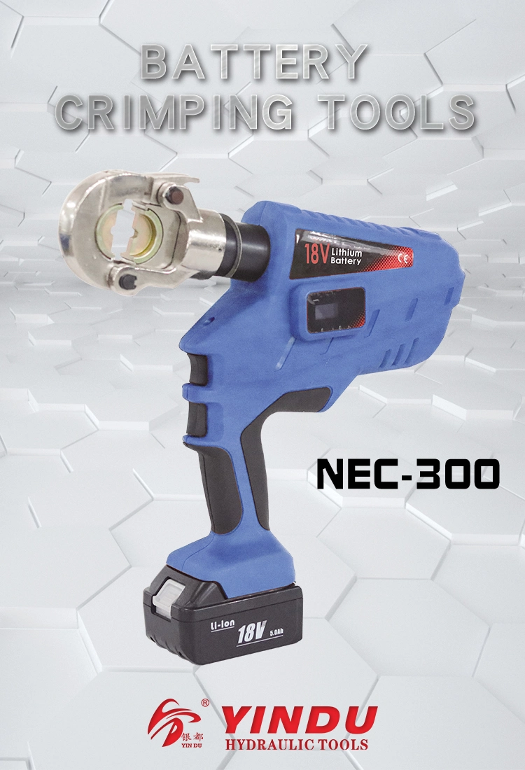 Nec-300 Battery Powered Cable Lug Terminal Connector Crimping Tool Hydraulic Cable Crimping Tool Wire Crimping Tool