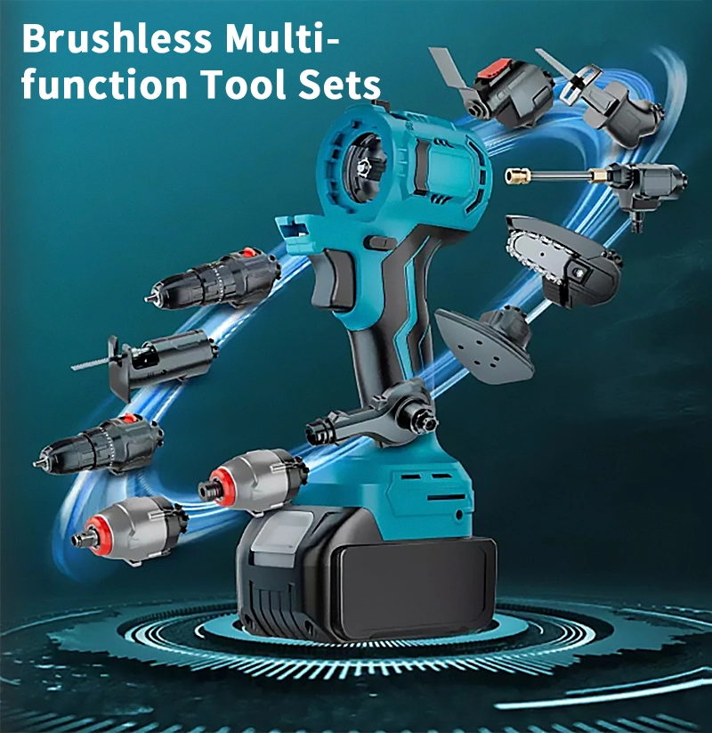 18 in 1 Multi-Function Power Tools Electric Battery Drill Multi-Tool Kits Drill Sets with Quick Lock Accessory Change Button
