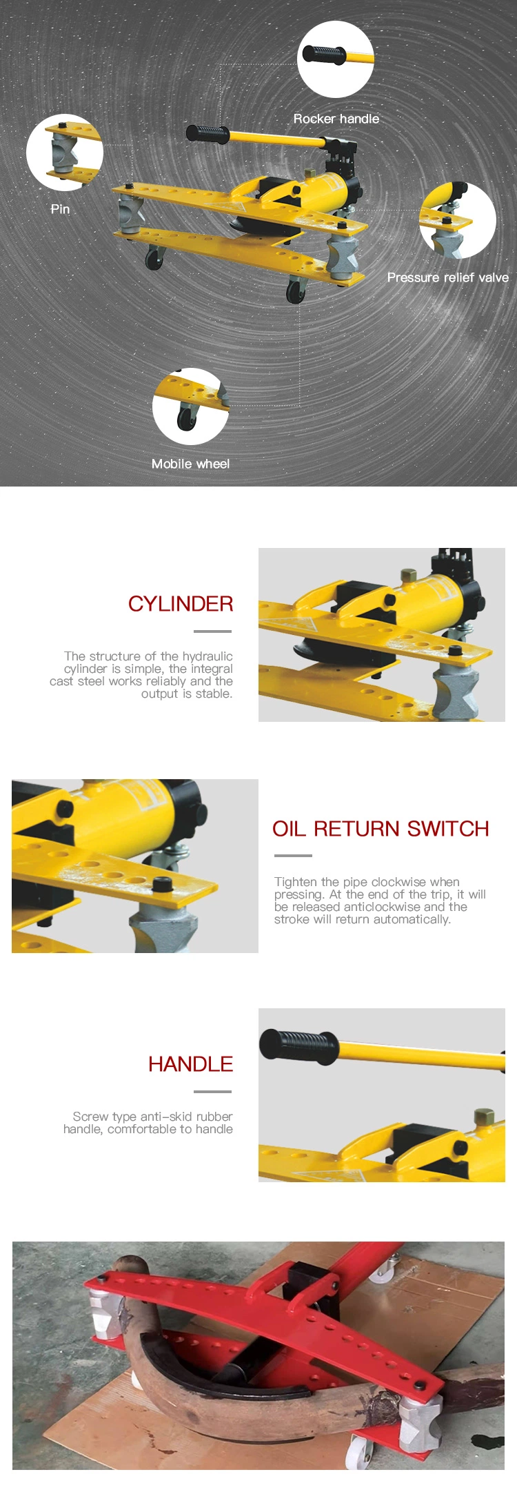 4inch 20t Hydraulic Pipe Bender (SWG-4)