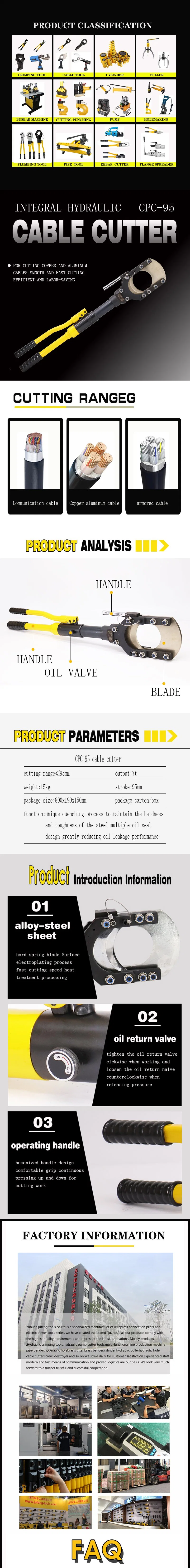 CPC-95 Hydraulic Cable Cutter Integral Copper Aluminum Armored Cable Cutting Tool