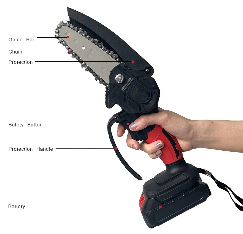 Electric Pruning Cordless Mini Chainsaw Small Wood Splitting Handheld Pruning Tool Power Miniature Chain Saw