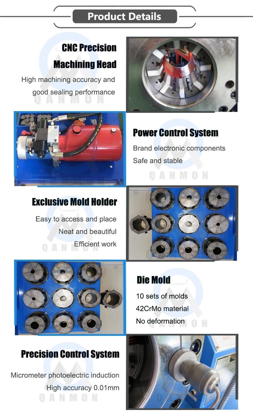 Quick Change Tool CE ISO 4-51mm 1/8&quot;-2&quot; 12V/24V Hydraulic Fitting Pipe Hose Crimping Machine Hydraulic Pressing Swaging Crimper or 48V